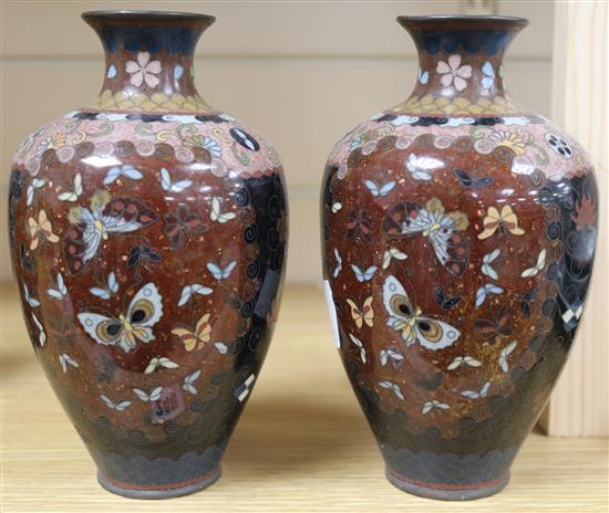 A pair of cloisonne vases